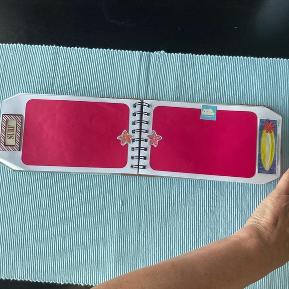 Travel Themed Pre-made Spiral Scrapbook with Bow- picture-ready! 8.25x4.5” - Picture 7 of 17